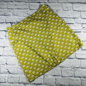 Banana Republic Milly Collection Skirt Womens 8 Lime Green Grey Geometric Mini